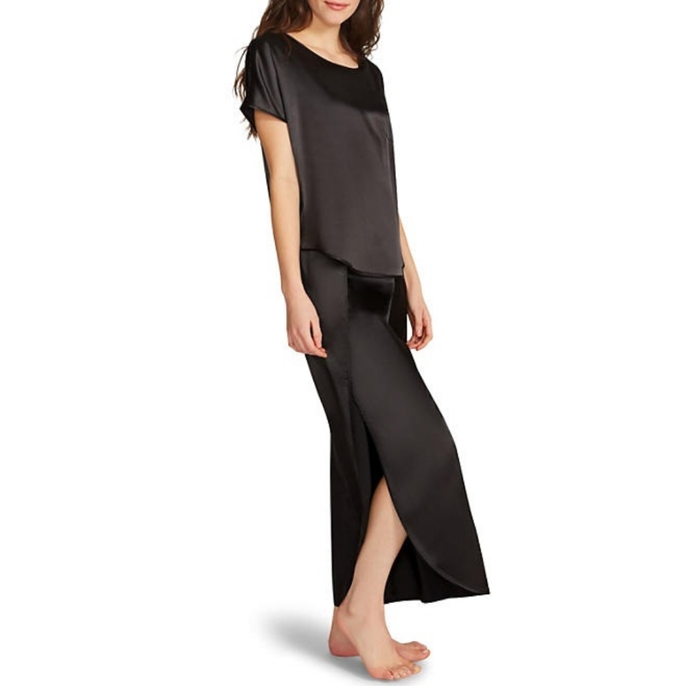 BB Dakota Women's Green or Black Satin 2-Piece Pants & Top Lounge Set NWT - Picture 4 of 8